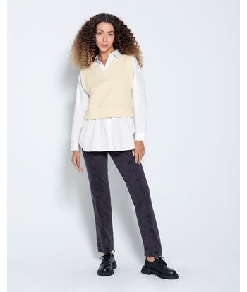 Colete Cropped Feminino Em Moletom Flanelado - ENFIM