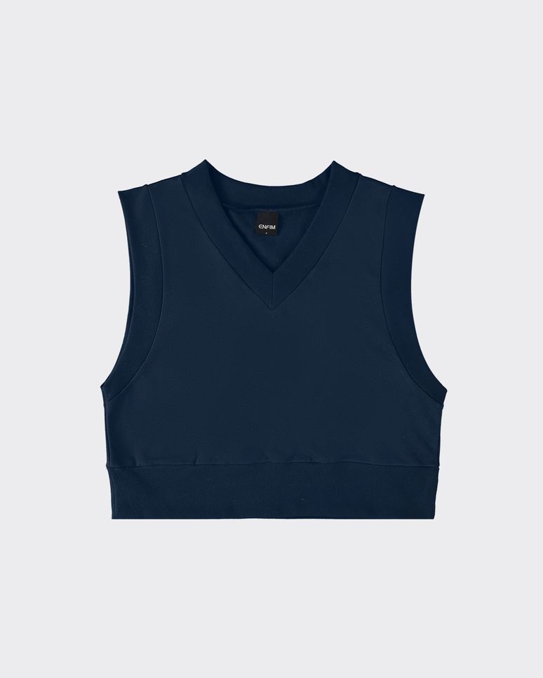 Colete Cropped Feminino Em Moletom Flanelado - ENFIM