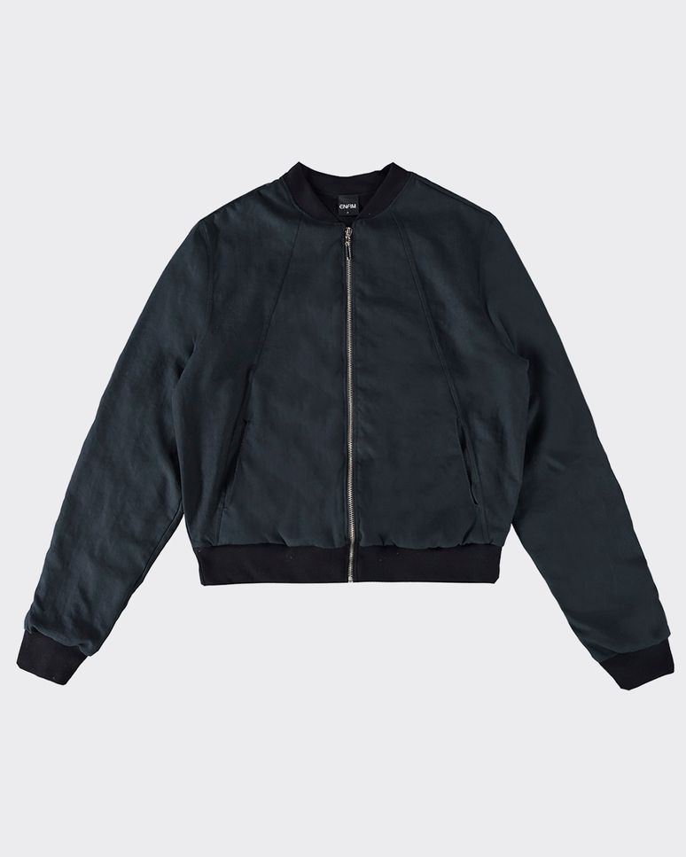 Jaqueta Bomber Feminina Em Tecido Acetinado Stretch - ENFIM