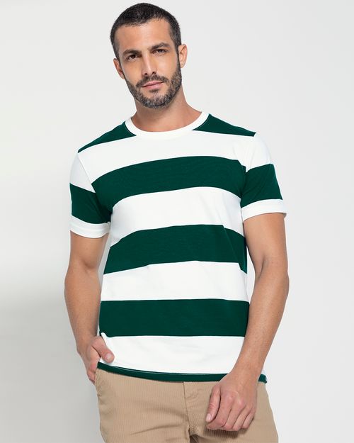 Camiseta Listrada Masculina Em Algodão - ENFIM