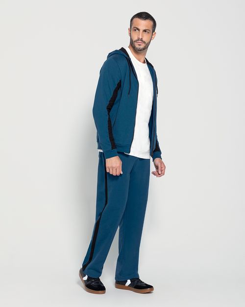 Jaqueta Masculina Slim Recorte Lateral Em Moletom Flanelado - ENFIM