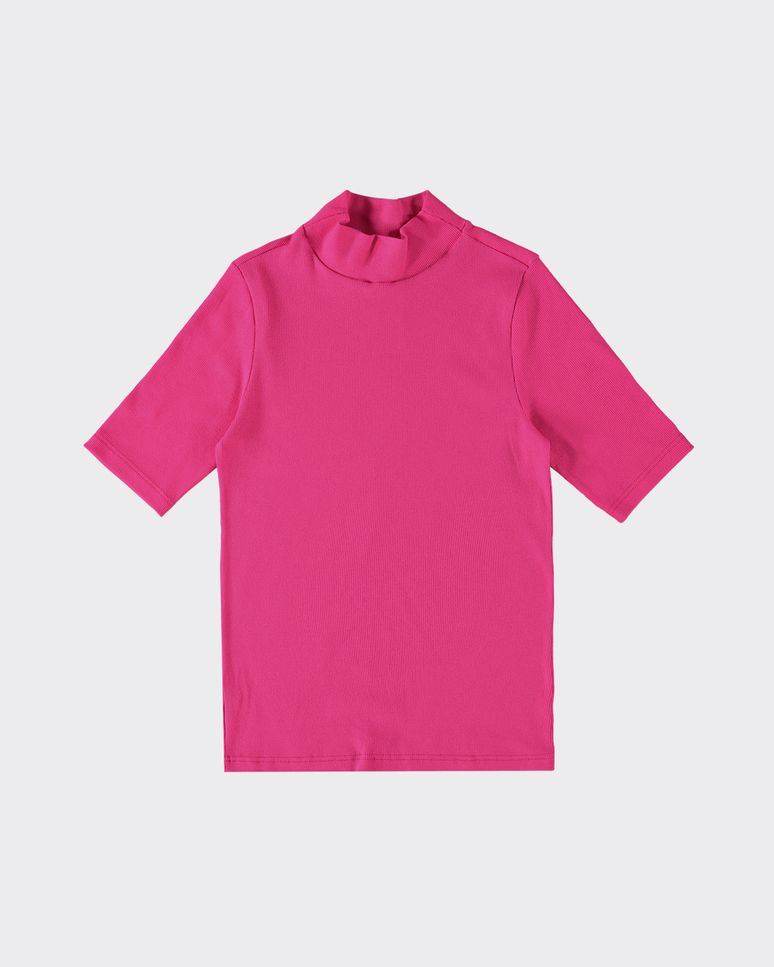 Blusa Básica Feminina Gola Dupla Em Ribana - ENFIM