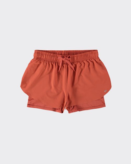 Shorts Duplo Feminino Cadarço Frontal Em Tafetá  - ENFIM