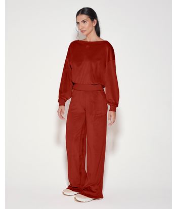 Calça Reta Feminina Em Malha Plush - ENFIM