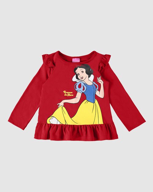 Blusa Infantil Menina Com Babados Princesa Disney® Em Algodão Malwee Kids