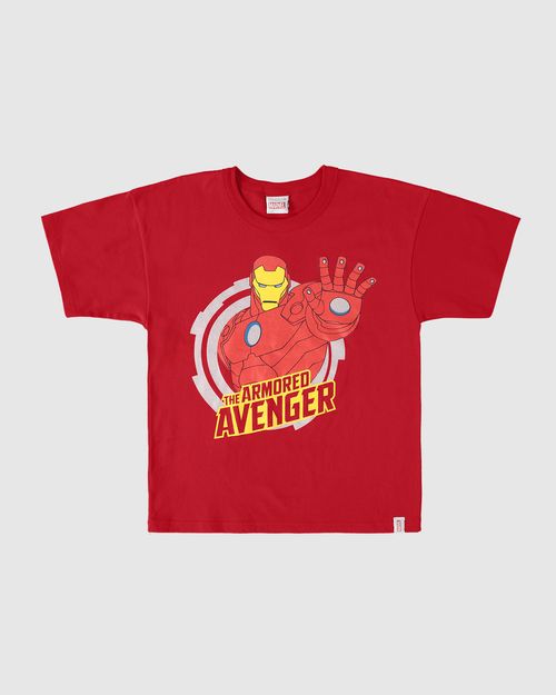 Camiseta Infantil Menino Manga Curta Avengers® Em Algodão Malwee Kids