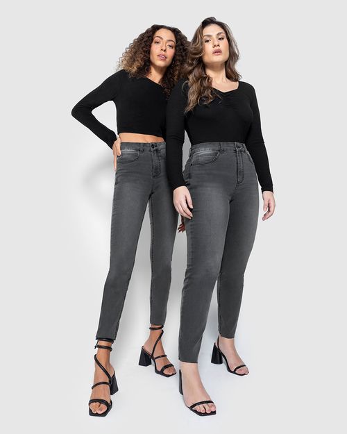 Calça Feminina Skinny Cropped Cintura Alta Em Jeans Com Elastano - ENFIM