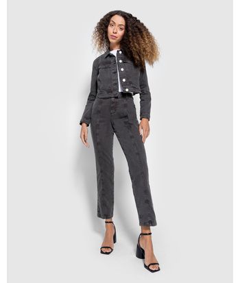Jaqueta Cropped Feminina Em Sarja Com Elastano - ENFIM