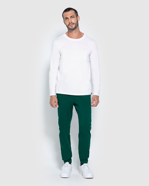 Calça Jogger Masculina Cintura Média Em Sarja Com Elastano - ENFIM