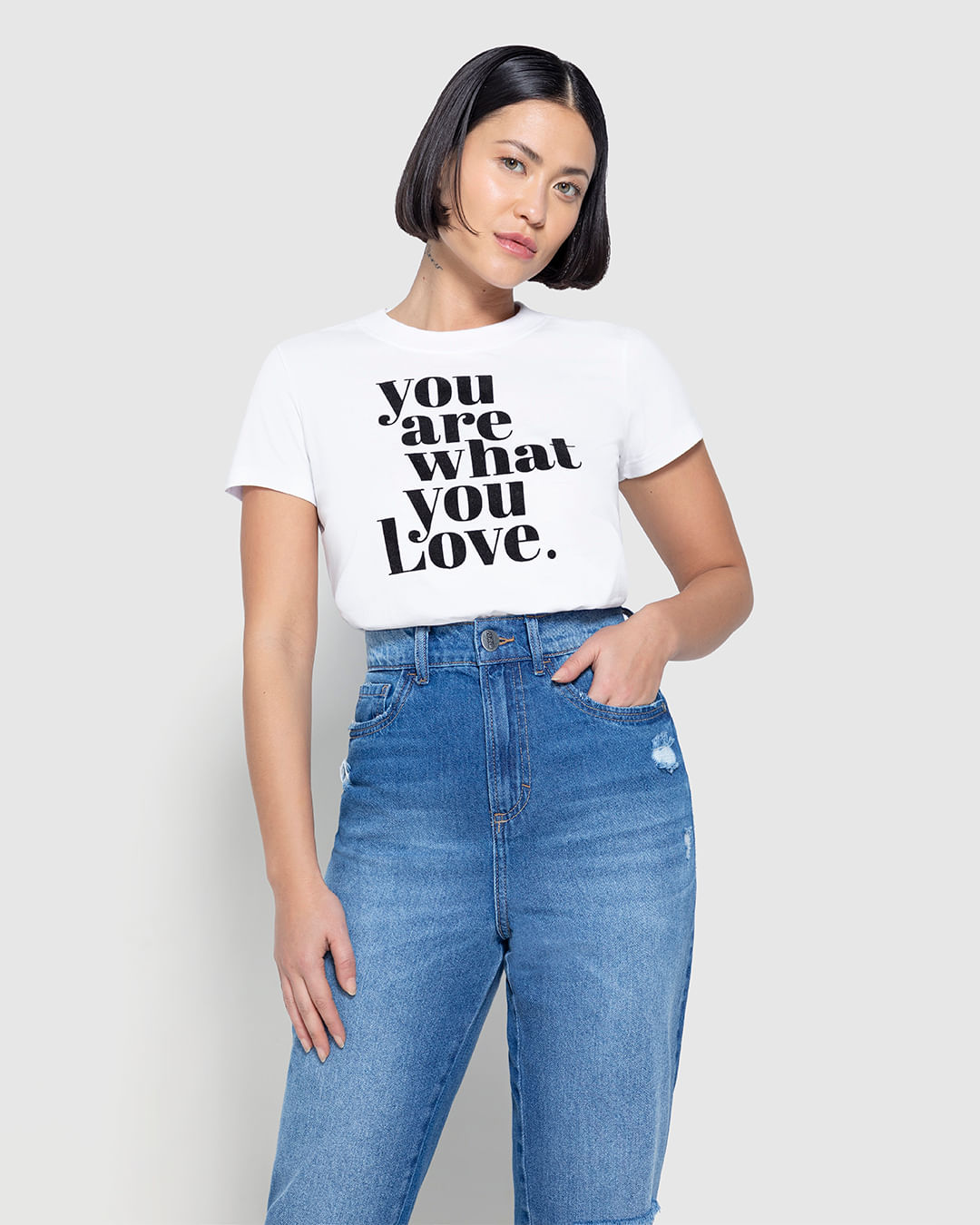 T-Shirt Baby Look Feminina You Are What You Love Em Algodão - ENFIM ...