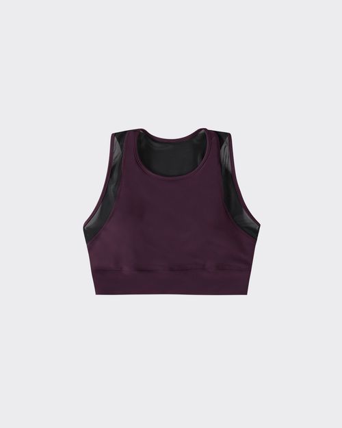 Top Halter Neck Esportivo Costas Tule Em Malha Proteção UV50+ - ENFIM