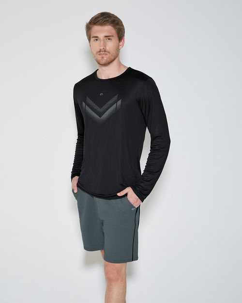 Camiseta Masculina Estampada Manga Longa Em Malha UV50+ - ENFIM