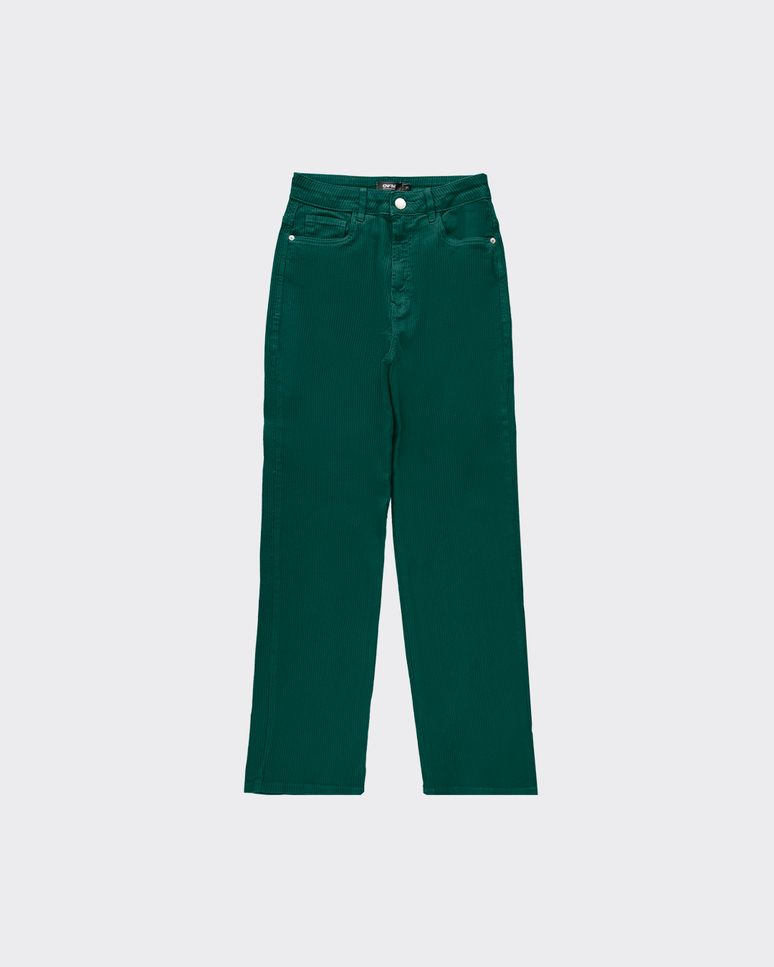 Calça Feminina Reta 90's Cintura Alta Em Sarja Cotelê - ENFIM