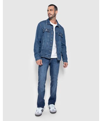 Jaqueta Masculina Bolso Funcional Em Jeans 100% Algodão - ENFIM