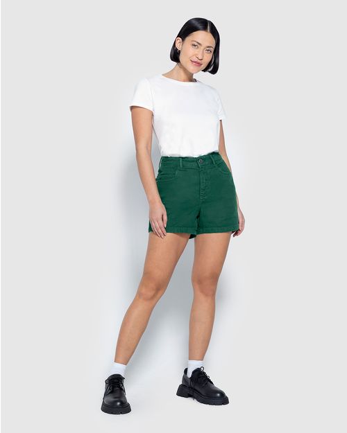 Shorts Feminino Cintura Média Em Sarja 100% Algodão - ENFIM