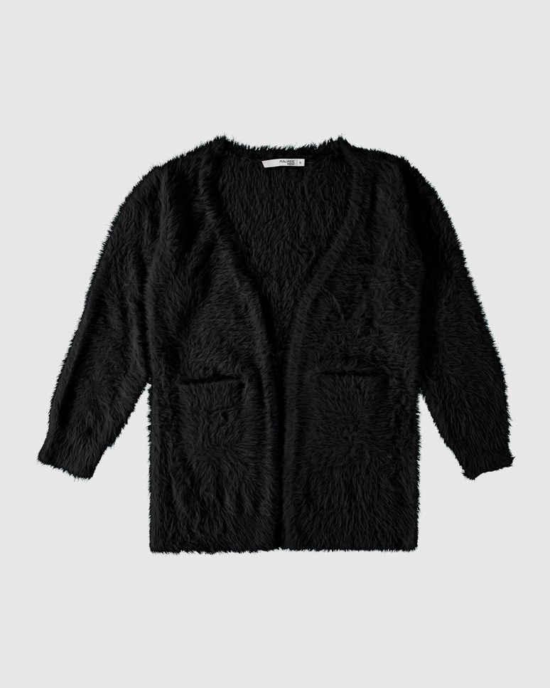 Cardigan Infantil Menina Com Bolso Em Tricô Malwee Kids