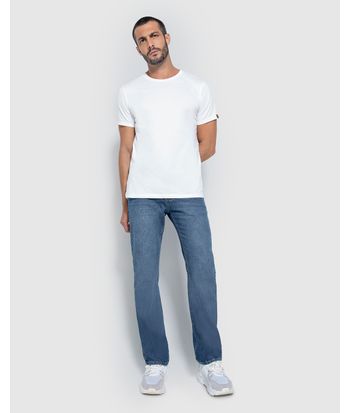 Calça Reta Masculina Em Jeans 100% Algodão - ENFIM