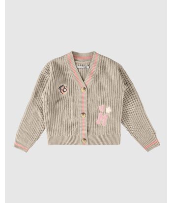 Cardigan Infantil Menina Bordado Frontal Em Tricô Malwee Kids