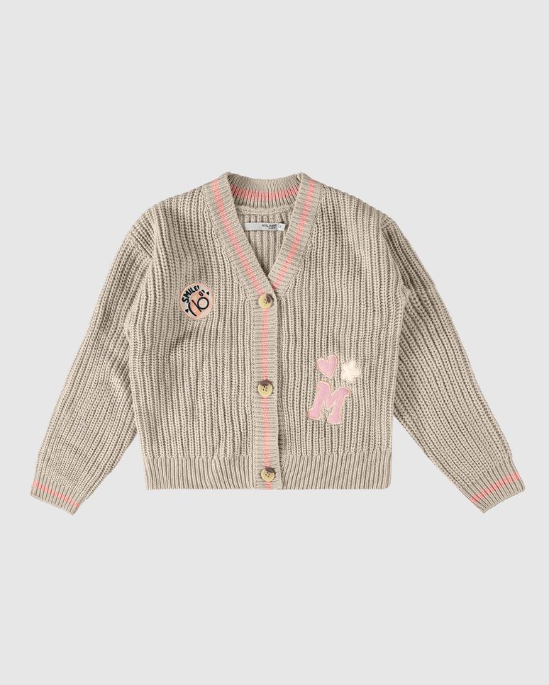 Cardigan Infantil Menina Bordado Frontal Em Tricô Malwee Kids