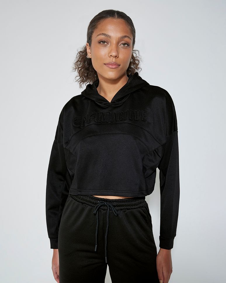 Blusão Oversized Feminino Recortes Em Moletom - ENFIM