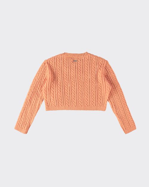 Suéter Cropped Feminino Manga Longa Em Tricô - ENFIM