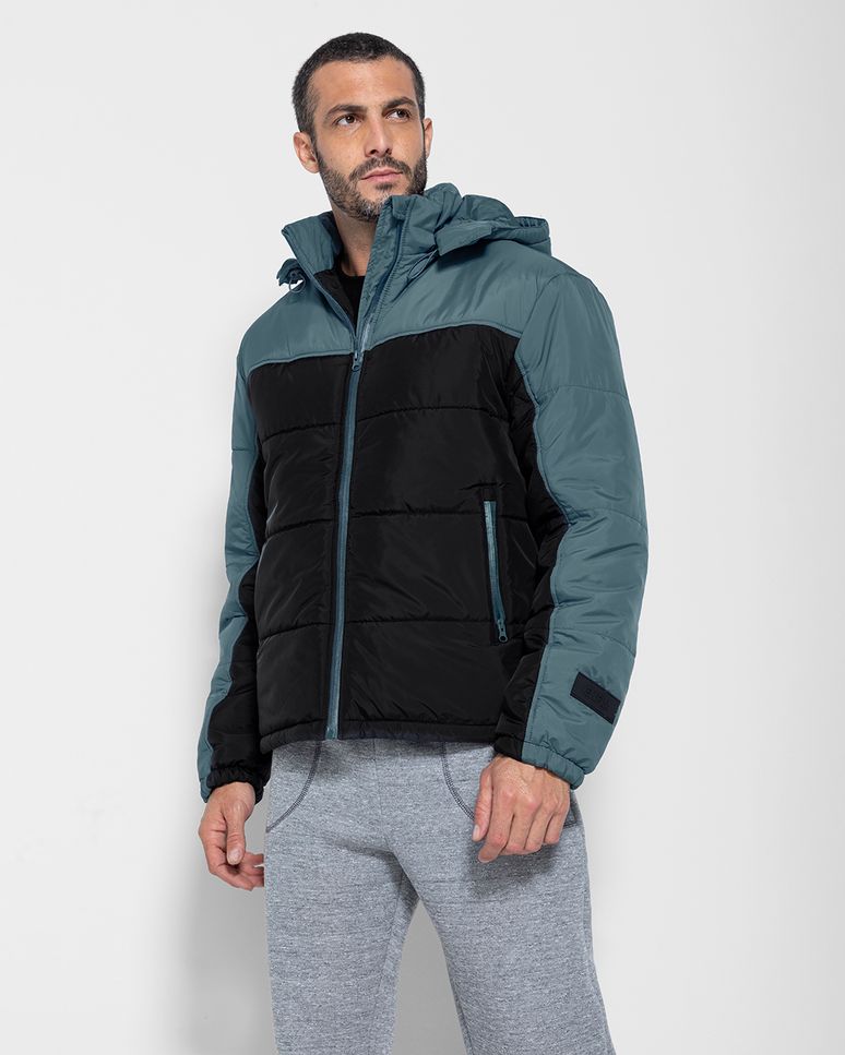 Jaqueta Puffer Masculina Com Capuz Em Matelassê - ENFIM