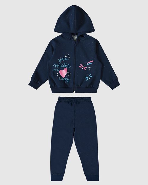 Conjunto Infantil Menina Jaqueta Em Moletom Botonê Malwee Kids