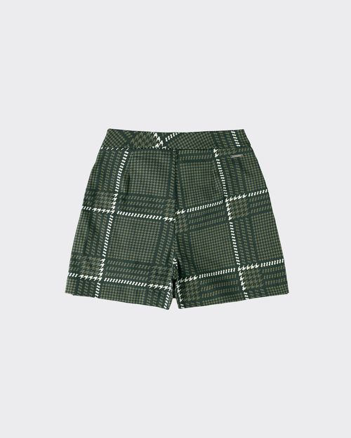 Shorts Saia Feminino Transpassado Xadrez Em Tecido Acetinado - ENFIM