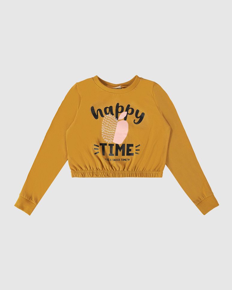 Blusa Infantil Menina Happy Time Em Algodão Malwee Kids