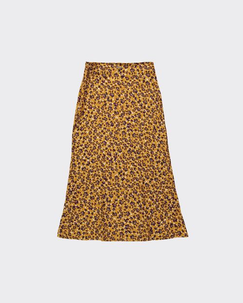 Saia Midi Feminina Evasê Estampada Em Viscose - ENFIM