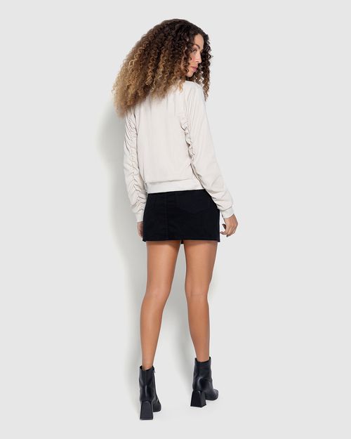 Jaqueta Bomber Feminina Em Tecido Acetinado Stretch - ENFIM