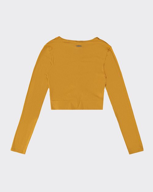 Blusa Feminina Decote V Torção Em Malha Canelada de Viscose - ENFIM