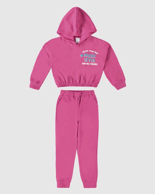 Conjunto Infantil Menina Music Style Em Moletom Flanelado Malwee Kids