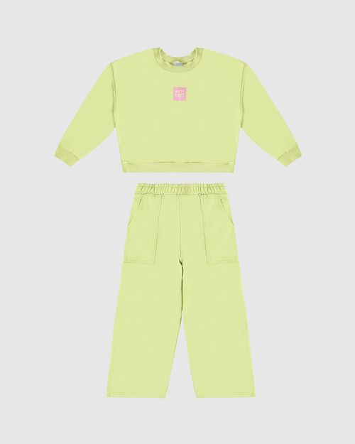 Conjunto Infantil Menina Happy Days Em Moletom Flanelado Malwee Kids