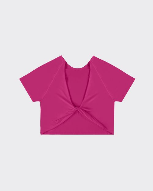 Blusa Cropped Feminina Torção Uso 2 Em 1 Malha Com Proteção UV50+ - ENFIM