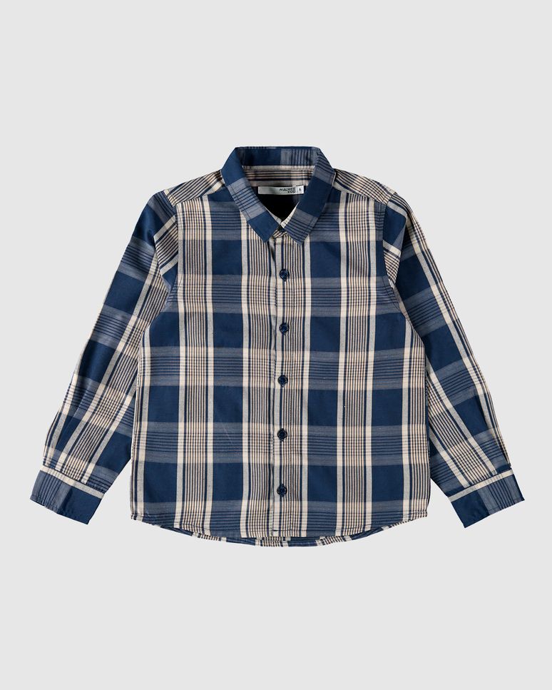 Camisa Infantil Menino Xadrez Em Tricoline Malwee Kids