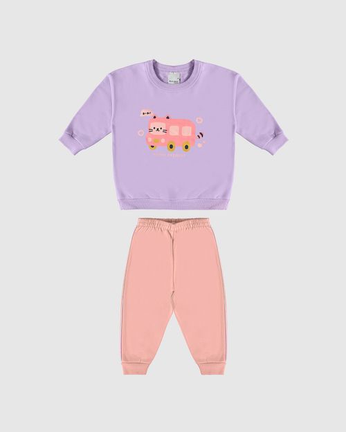 Conjunto Infantil Unissex Vamos Passear? Em Moletom Malwee Kids