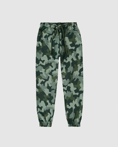 Calça Infantil Menino Estampa Camuflada Em Moletom Flanelado Malwee Kids