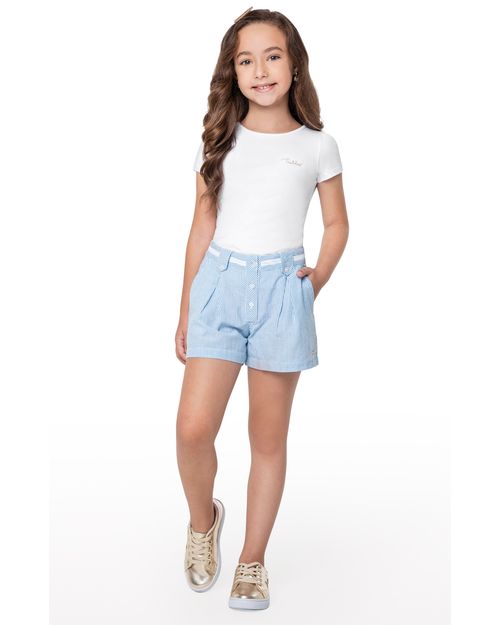 Blusa Menina Bordado Lurex Em Algodão Carinhoso