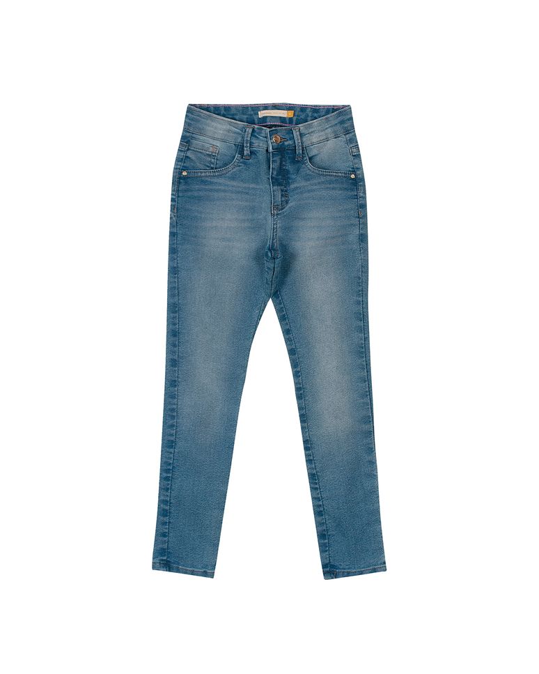 Calça Menina Skinny Cintura Média Jeans Com Elastano Carinhoso