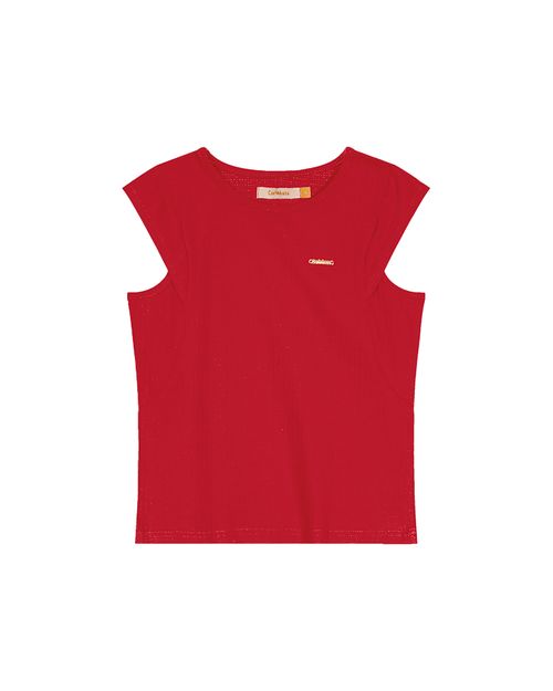 Blusa Menina Recorte Frontal Em Malha Texturizada Carinhoso