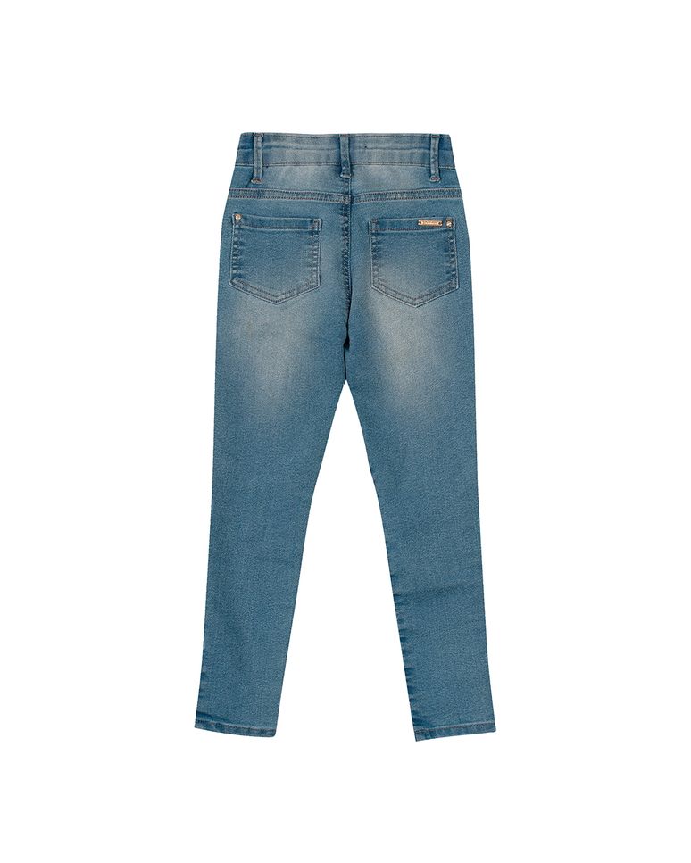 Calça Menina Skinny Cintura Média Jeans Com Elastano Carinhoso