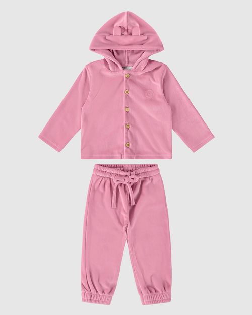 Conjunto Infantil Unissex Com Capuz Em Malha Soft Malwee Kids