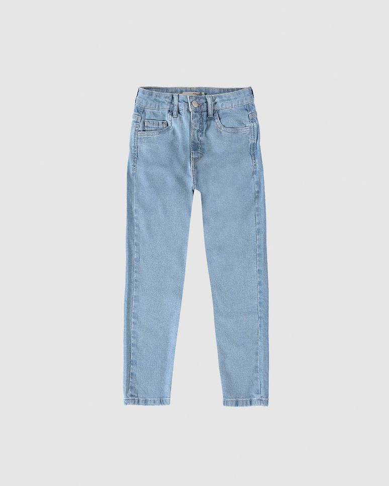 Calça Infantil Menina Mom Cintura Média Em Jeans Moletom Malwee Kids