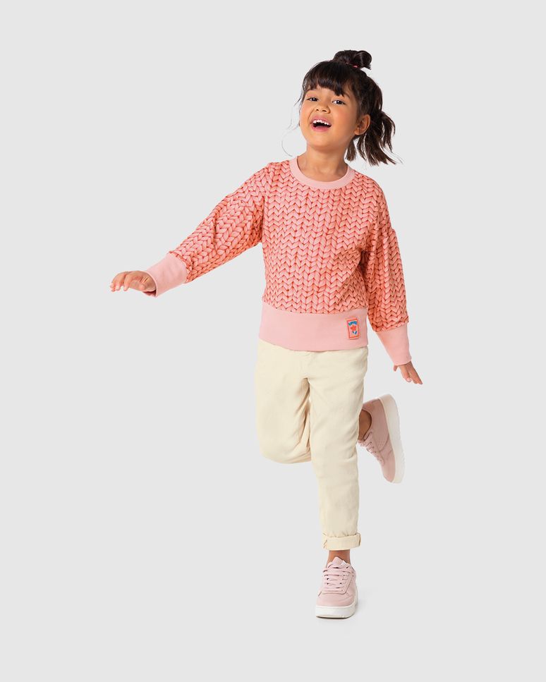 Blusão Infantil Menina Estampado Em Moletom Stretch Flanelado Malwee Kids