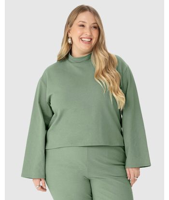 Blusa Ampla Feminina Plus Size Em Moletinho Stretch Linho