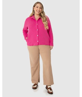 Jaqueta Feminina Plus Size Em Malha Matelassê