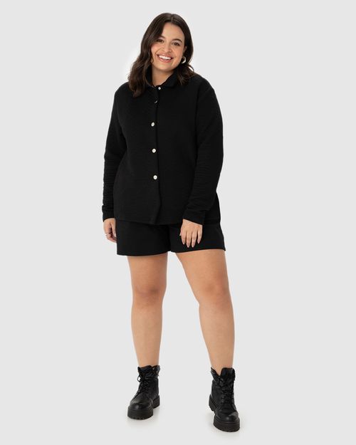 Jaqueta Feminina Plus Size Em Malha Matelassê