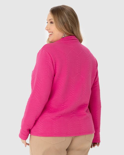 Jaqueta Feminina Plus Size Em Malha Matelassê