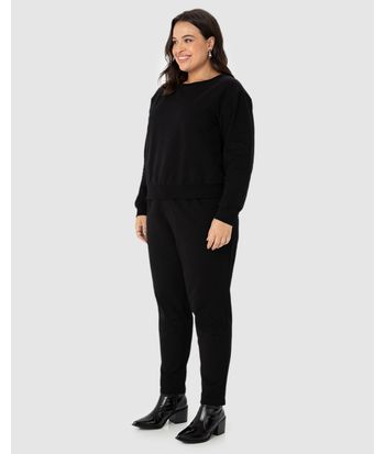 Calça Alfaiataria Feminina Plus Size Em Moletom Stretch